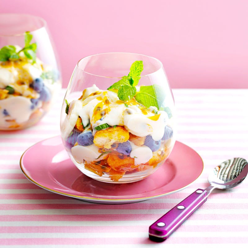 Photo of Banana, blueberry and passionfruit trifles by WW