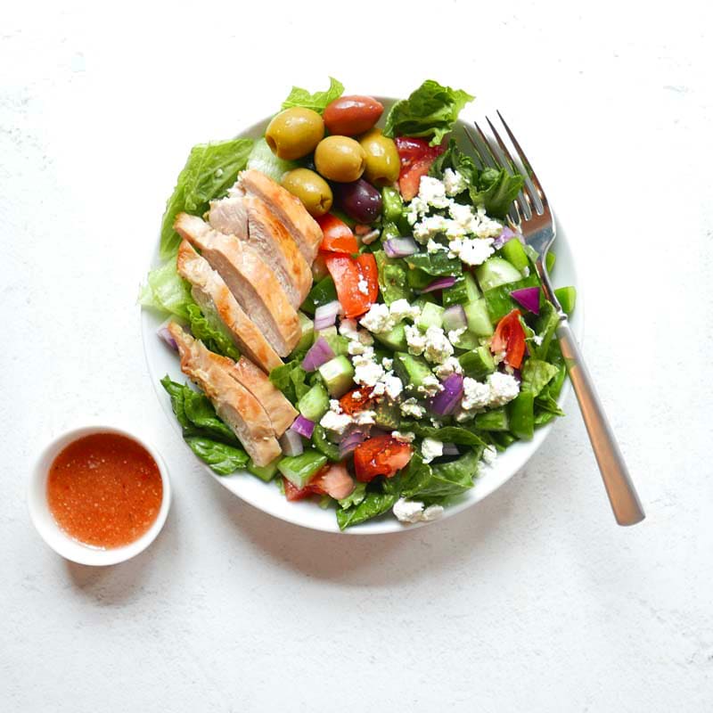 Photo of Greek salad with chicken by WW