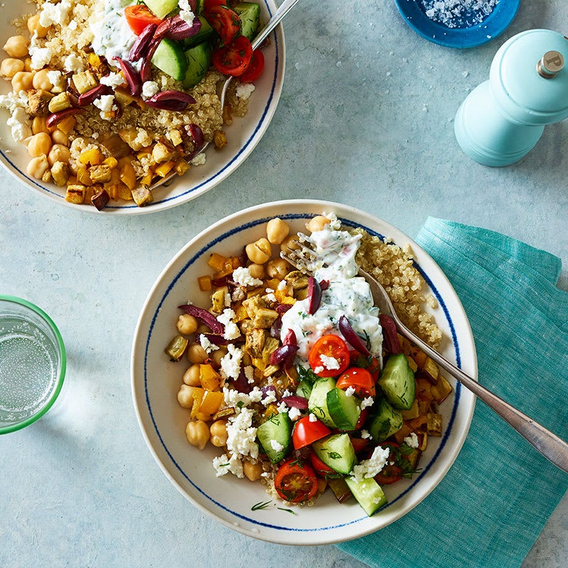 Photo of Greek Salad Quinoa Bowls with Chickpeas by WW