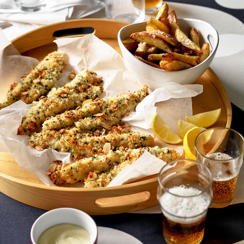 Photo of Nut-crusted fish and chips with aioli by WW