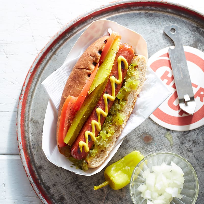 Photo of Chicago-style hot dogs by WW