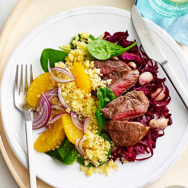 Photo of Sumac lamb with red cabbage and orange salad by WW