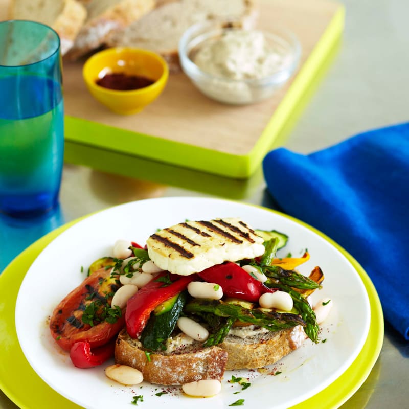 Photo of Grilled vegetable & haloumi stack with wholegrain toast by WW