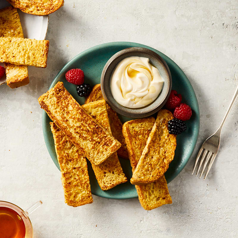 Photo of French toast sticks with maple-yogurt dipping sauce by WW