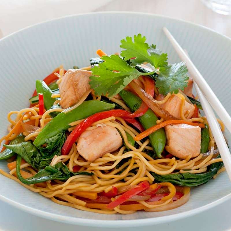 Photo of Salmon and egg noodle stir-fry by WW
