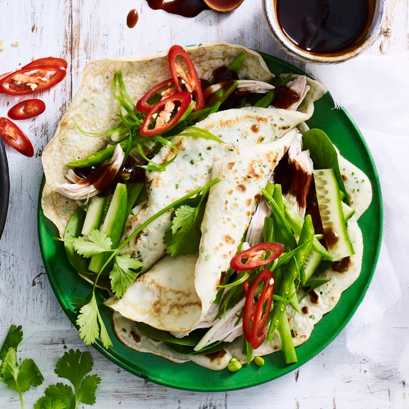 Photo of Hoisin chicken crepes with cucumber salad by WW