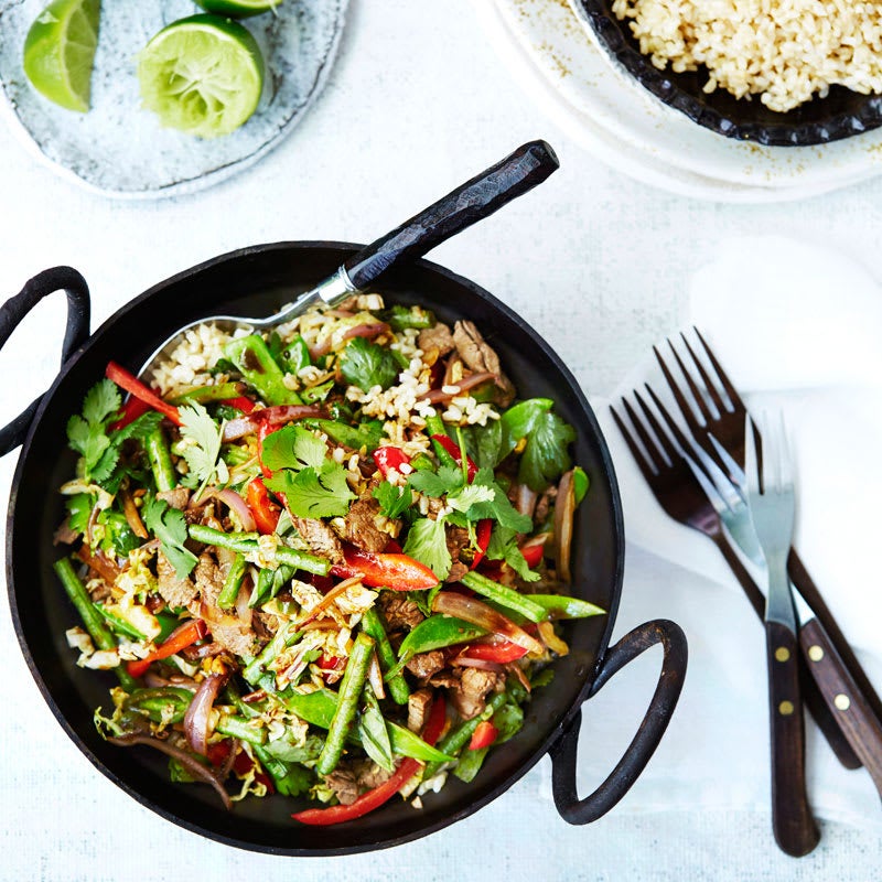 Photo of Beef stir-fry with garlic, ginger, chilli and basil by WW