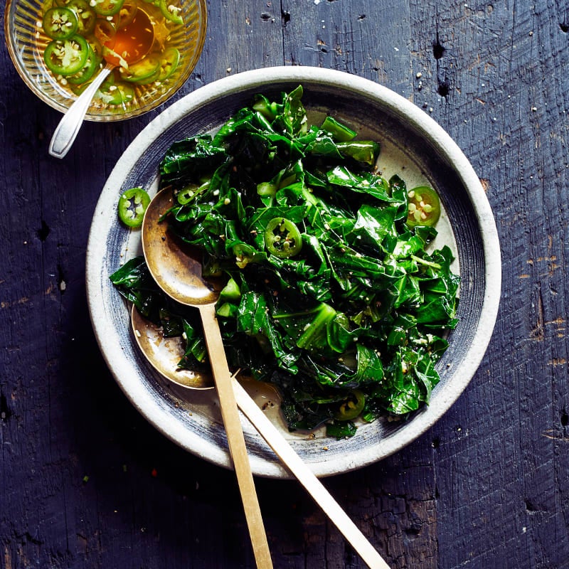 Photo of Grilled Collards with Hot Pepper Vinegar by WW