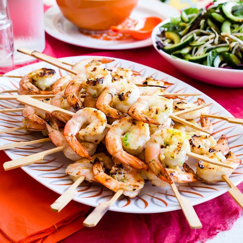 Photo of Prawn skewers with cucumber salad by WW