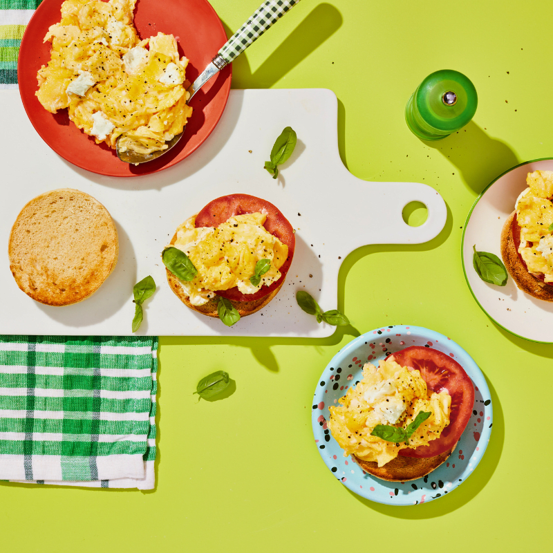 Photo of Scrambled egg, goat cheese & tomato sandwiches by WW