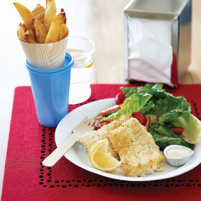 Photo of Crumbed fish and potato wedges by WW