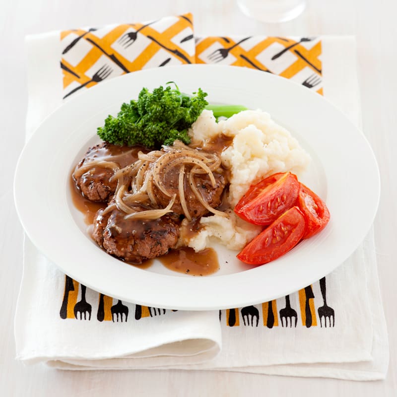 Photo of Beef rissoles with onion gravy by WW