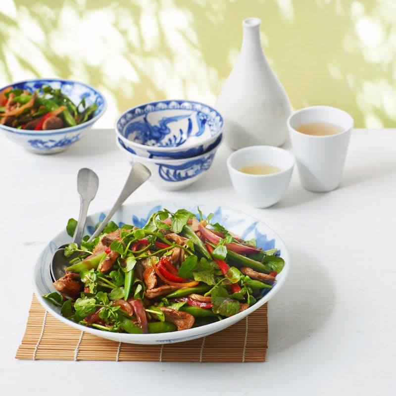 Photo of Spicy lamb, sugar snap and watercress stir-fry by WW