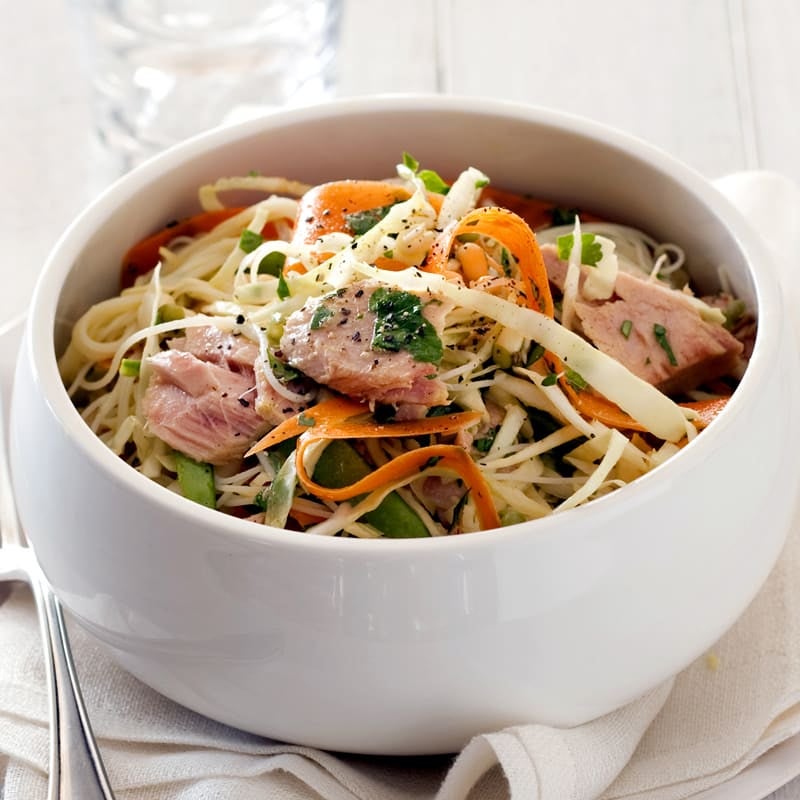 Photo of Tuna, cabbage and snow pea noodle salad by WW