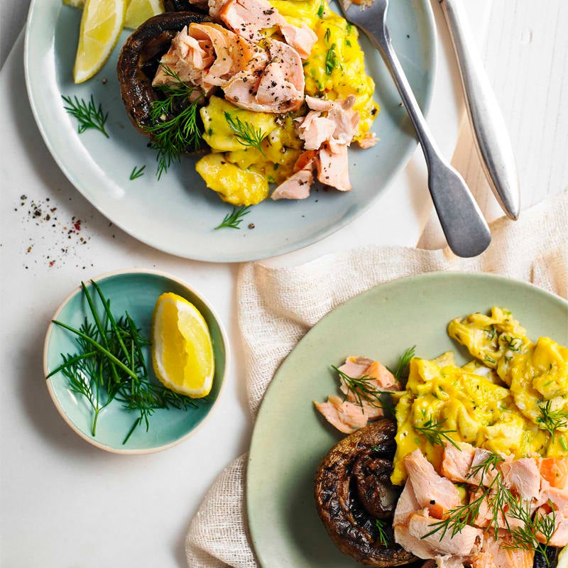 Photo of Scrambled eggs with mushrooms & smoked trout by WW