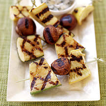 Photo of Summer Squash and Mushroom Kebabs with Spinach-Blue Cheese Dip by WW