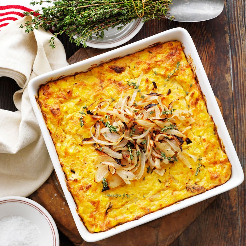 Photo of Sweetcorn and cheese polenta bake with crispy onions by WW
