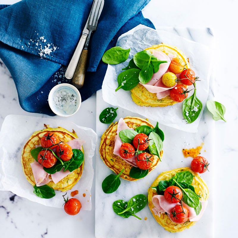 Photo of Chickpea pancakes with spinach and ham by WW