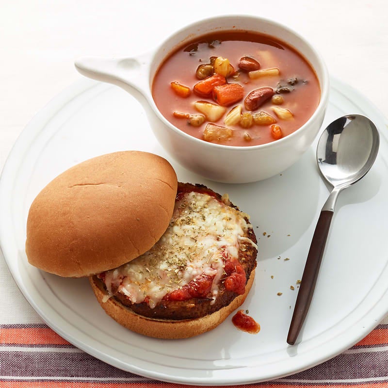 Photo of Veggie Burger and Canned Minestrone by WW