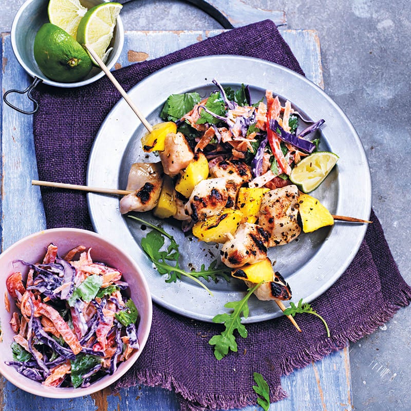 Photo of Chicken & mango kebabs with coleslaw by WW