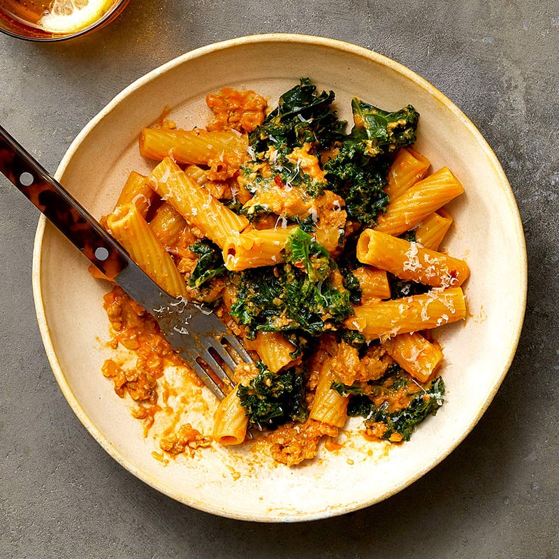 Photo of Spicy pumpkin rigatoni with sausage & kale by WW