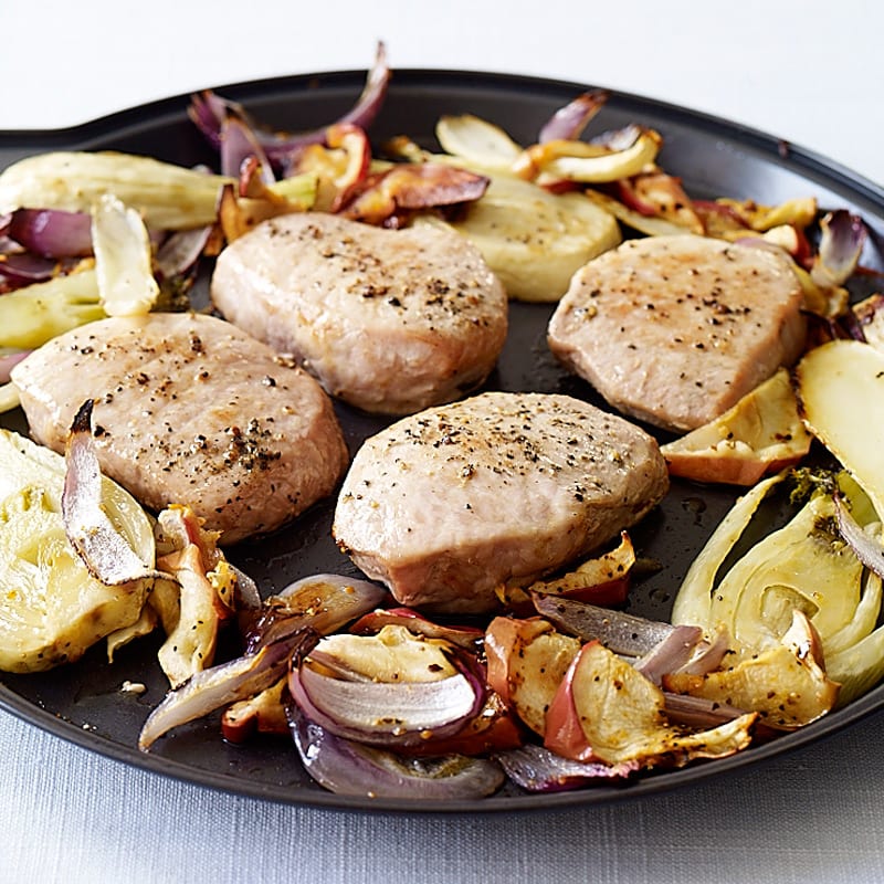 Photo of One-pan pork chops with fennel, onion, and apple by WW