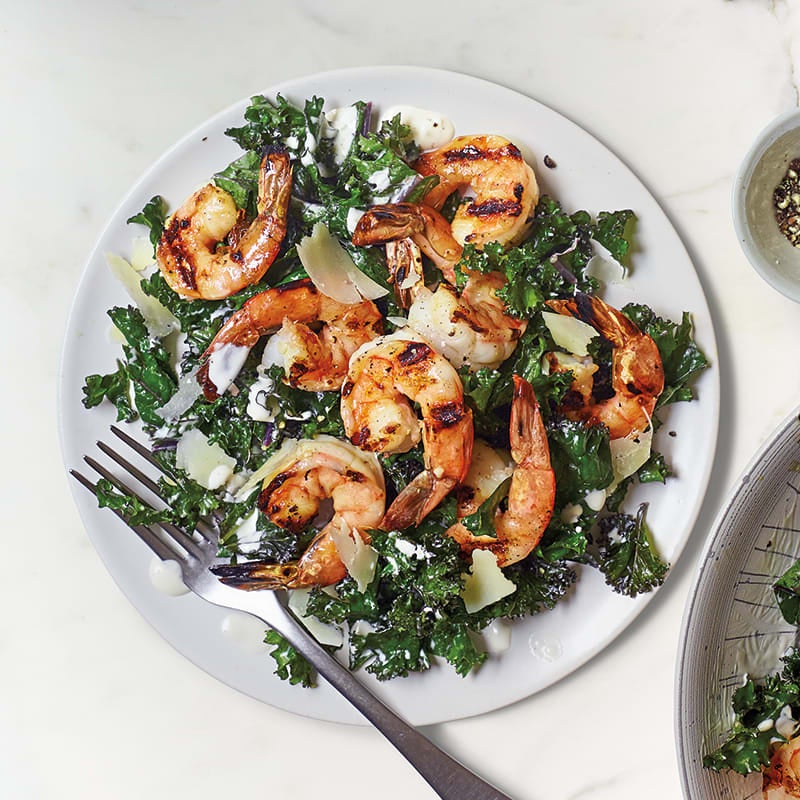 Photo of Kale Caesar Salad with Grilled Shrimp by WW