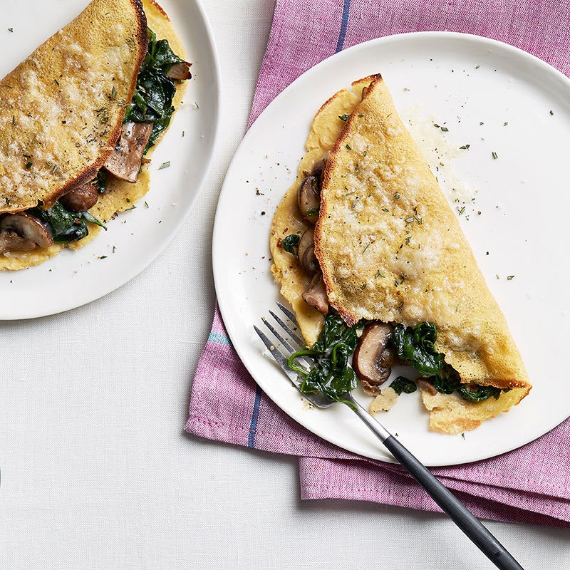 Photo of Spinach, mushroom, and Gruyere crepes by WW
