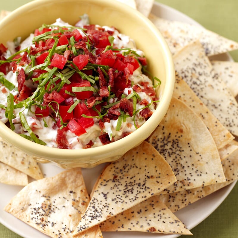 Photo of BLT Dip with Poppy Seed Tortilla Chips by WW