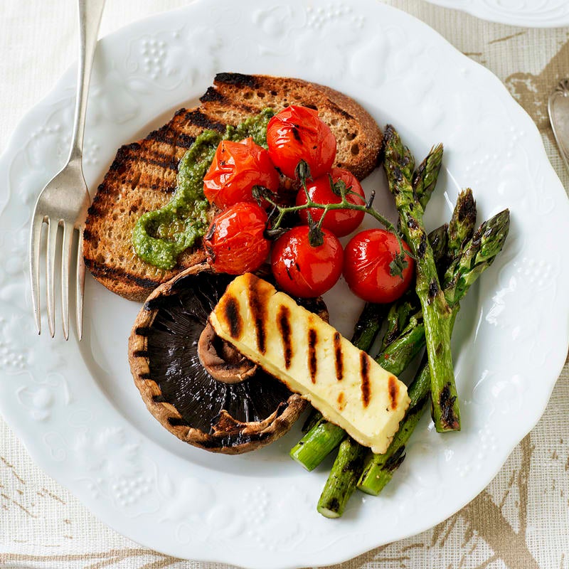 Photo of Grilled vegetables and haloumi on rye by WW