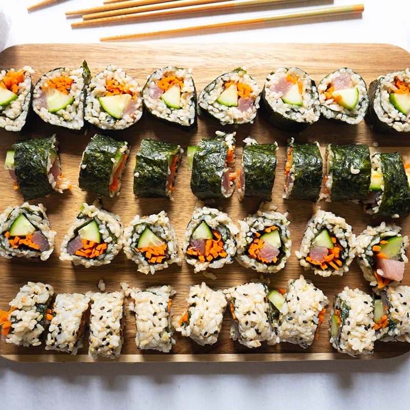 Photo of Brown rice sushi rolls with tuna by WW