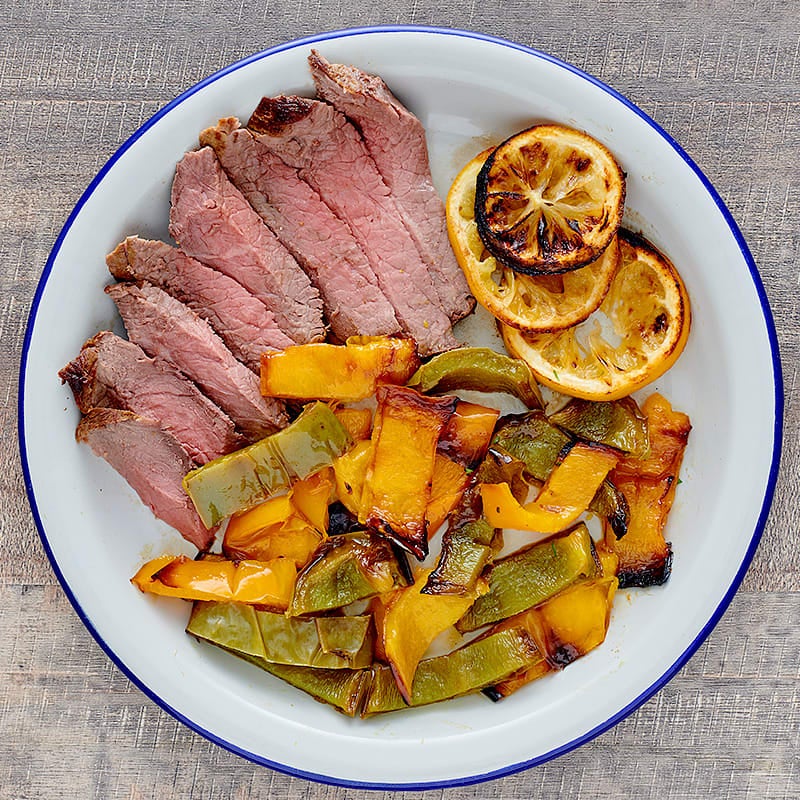 Photo of London broil with sweet onions and peppers by WW