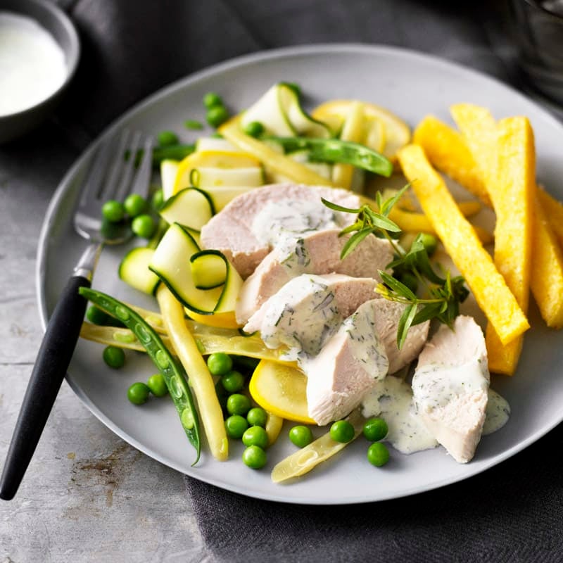 Photo of Poached chicken with yoghurt herb sauce by WW
