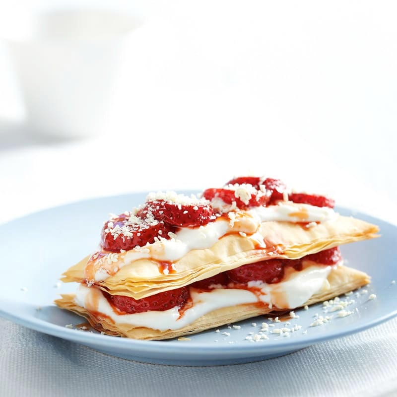 Photo of Balsamic-roasted strawberry mille-feuille by WW
