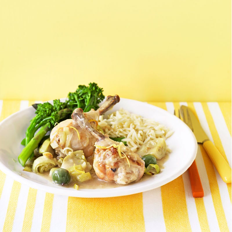 Photo of Braised chicken with lemon, artichokes and olives by WW