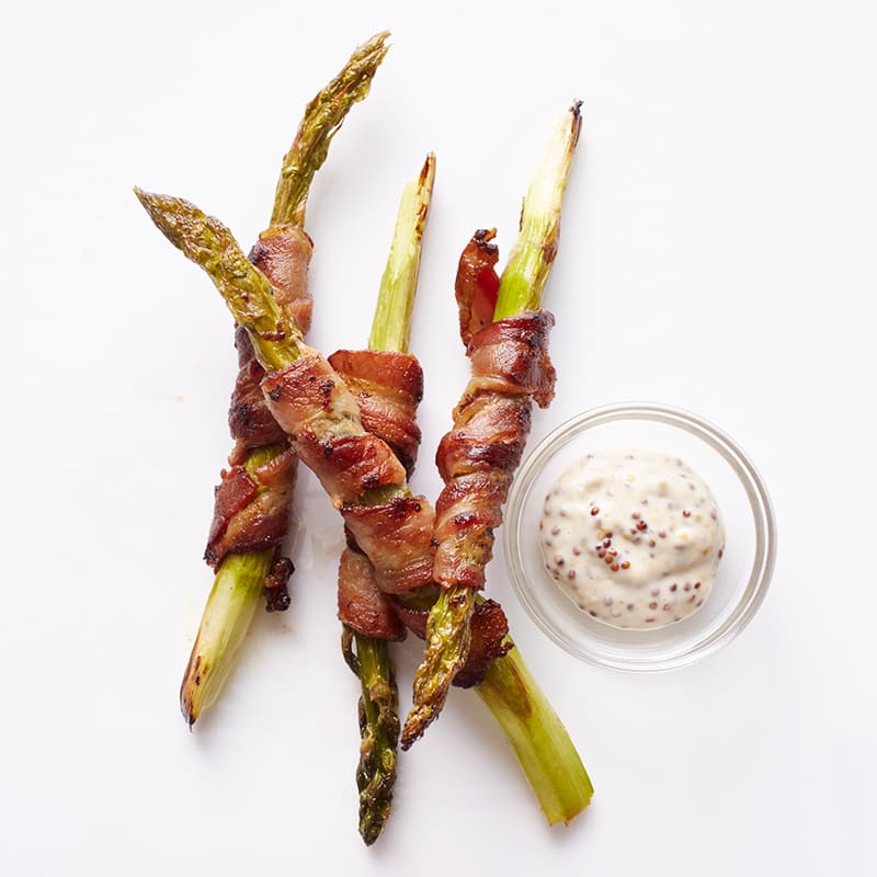 Photo of Bacon-Wrapped Asparagus with Dijon Dipping Sauce by WW