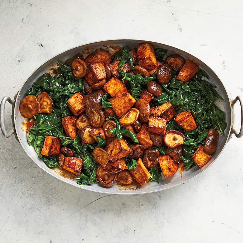 Photo of Roasted Gochujang Tofu & Mushrooms with Sesame Spinach by WW