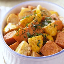 Photo of Roasted sweet potatoes and squash with brown sugar and spices by WW