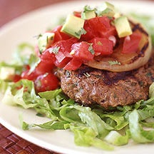 Photo of Tex-Mex Burgers with Charred Onion, Salsa and Avocado by WW