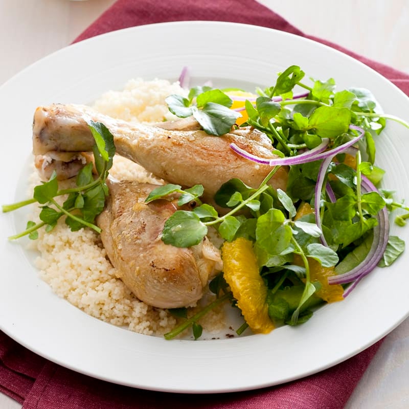 Photo of Honey mustard drumsticks with watercress salad by WW