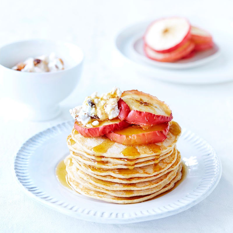 Photo of Buckwheat pancakes with roasted apple and cottage cheese by WW
