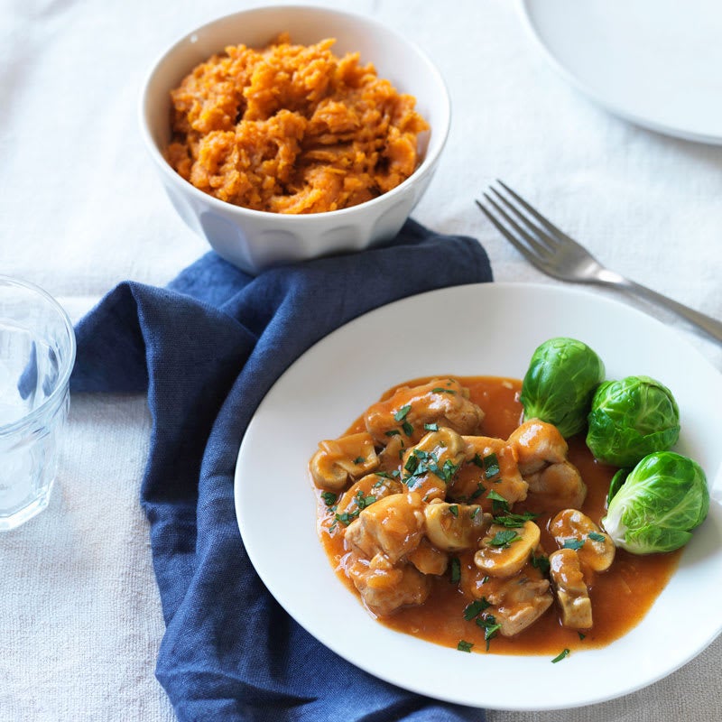 Photo of Chicken chasseur with roasted sweet potato mash by WW