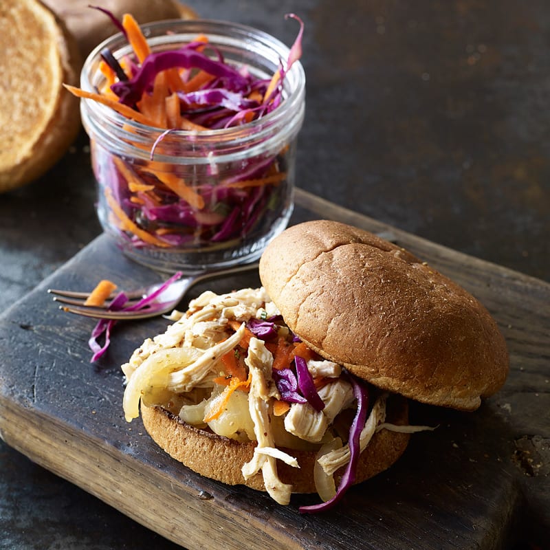 Photo of Slow Cooker Cider-Braised Pulled Chicken Sandwiches by WW