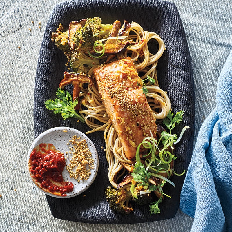 Photo of Sesame-ginger salmon with soba noodles by WW