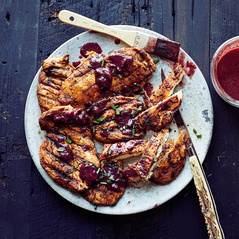 Photo of Smoky chicken with cherry barbecue sauce by WW