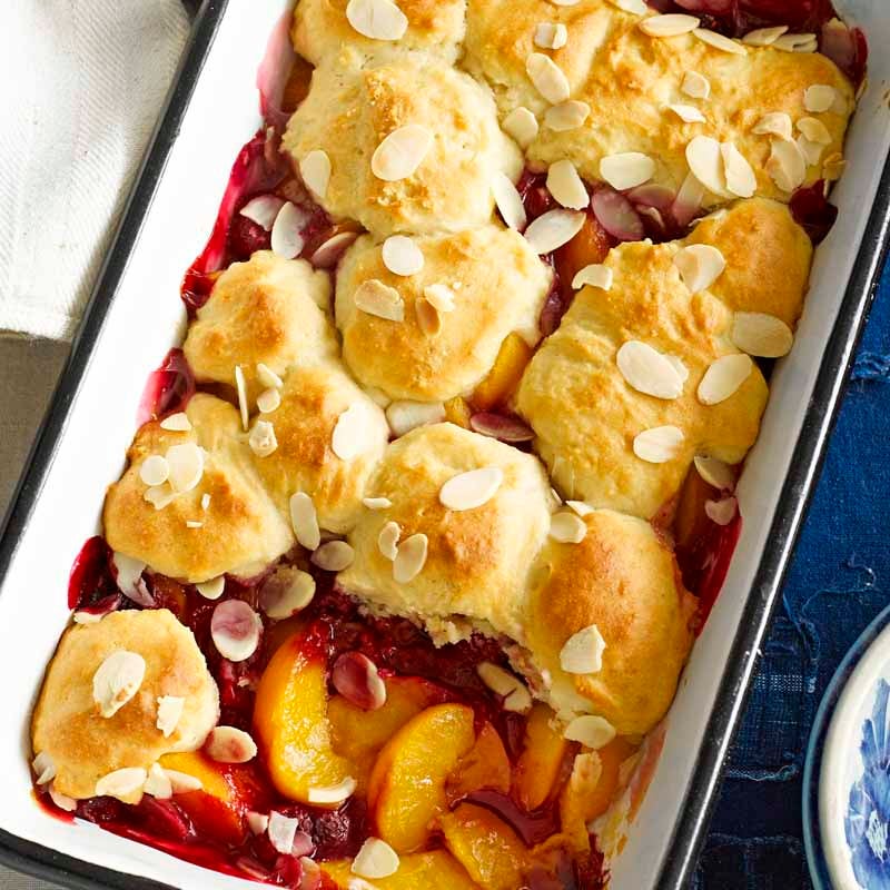 Photo of Peach and raspberry cobbler by WW