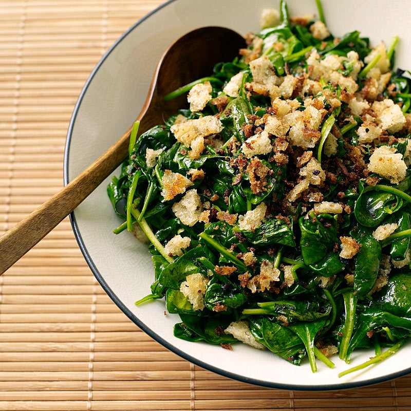 Photo of Spinach with parmesan-bread crumbs by WW