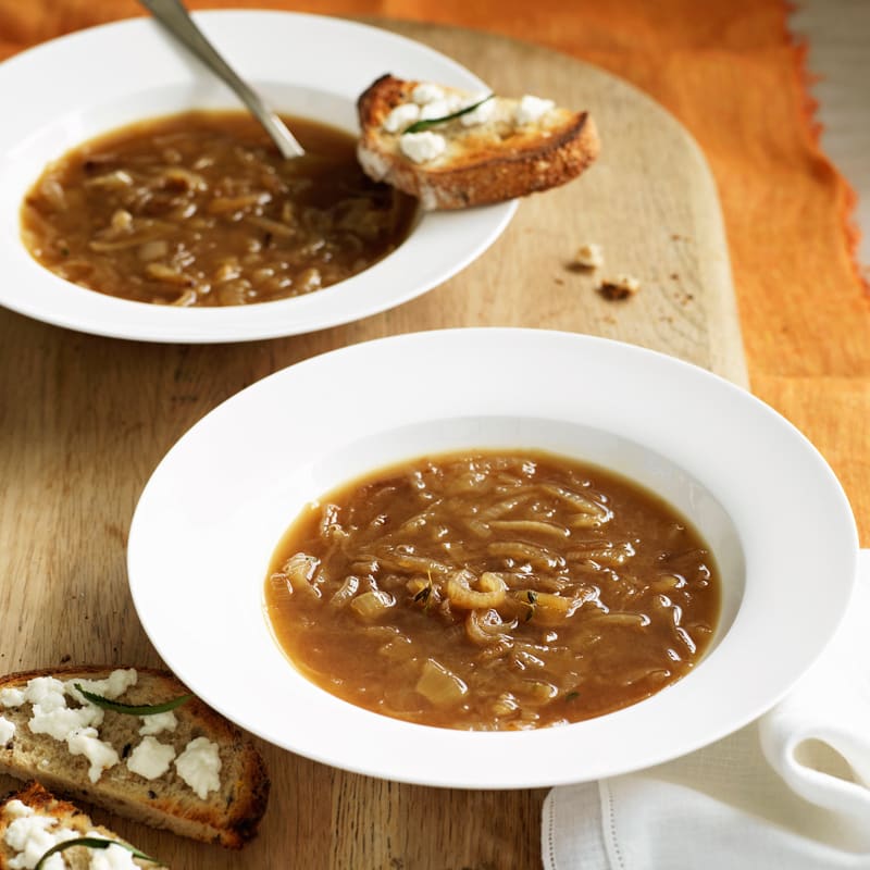 Photo of French onion soup with goat's cheese toast by WW