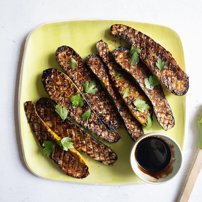 Photo of Grilled summer squash with balsamic glaze by WW