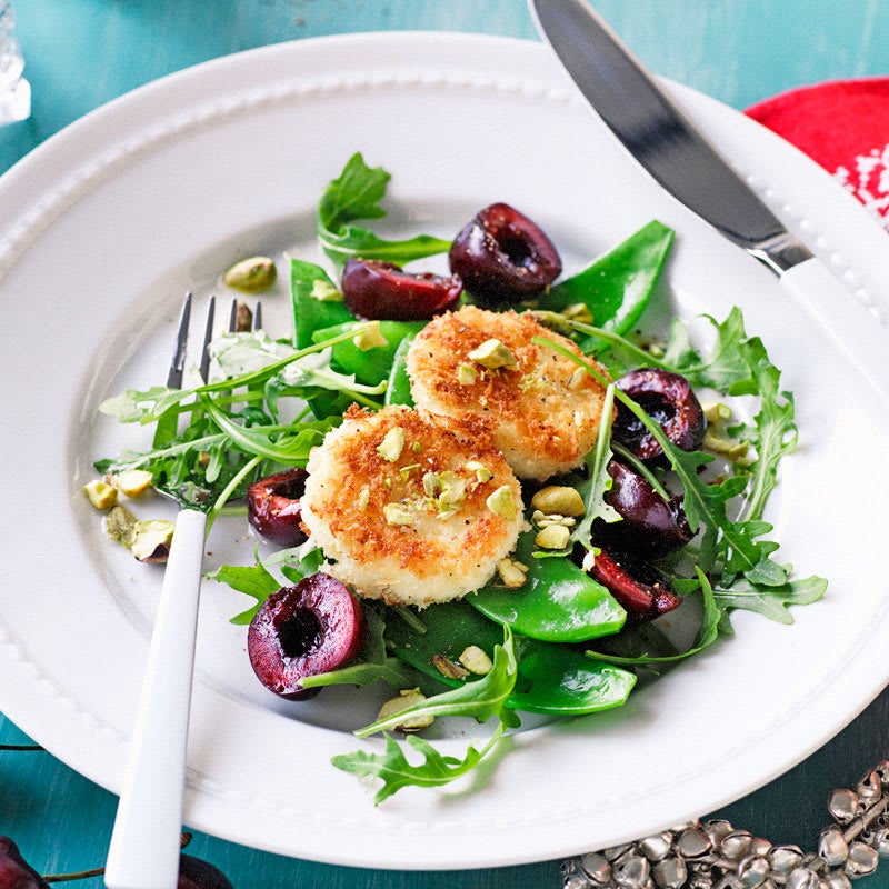 Photo of Crumbed goat's cheese, fresh cherry and rocket salad by WW